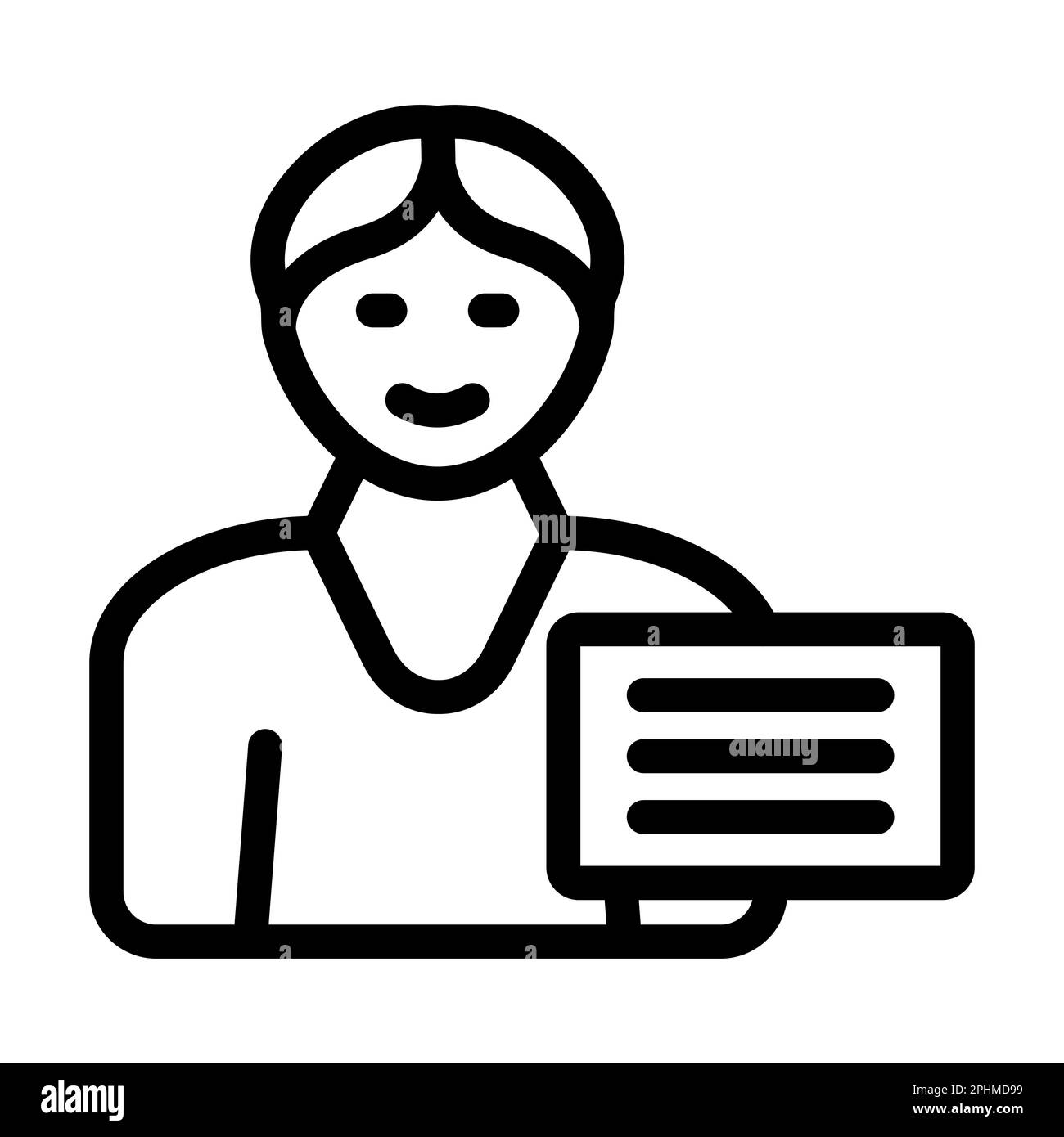 Icona Journalist Vector Thick Line per uso personale e commerciale. Foto Stock