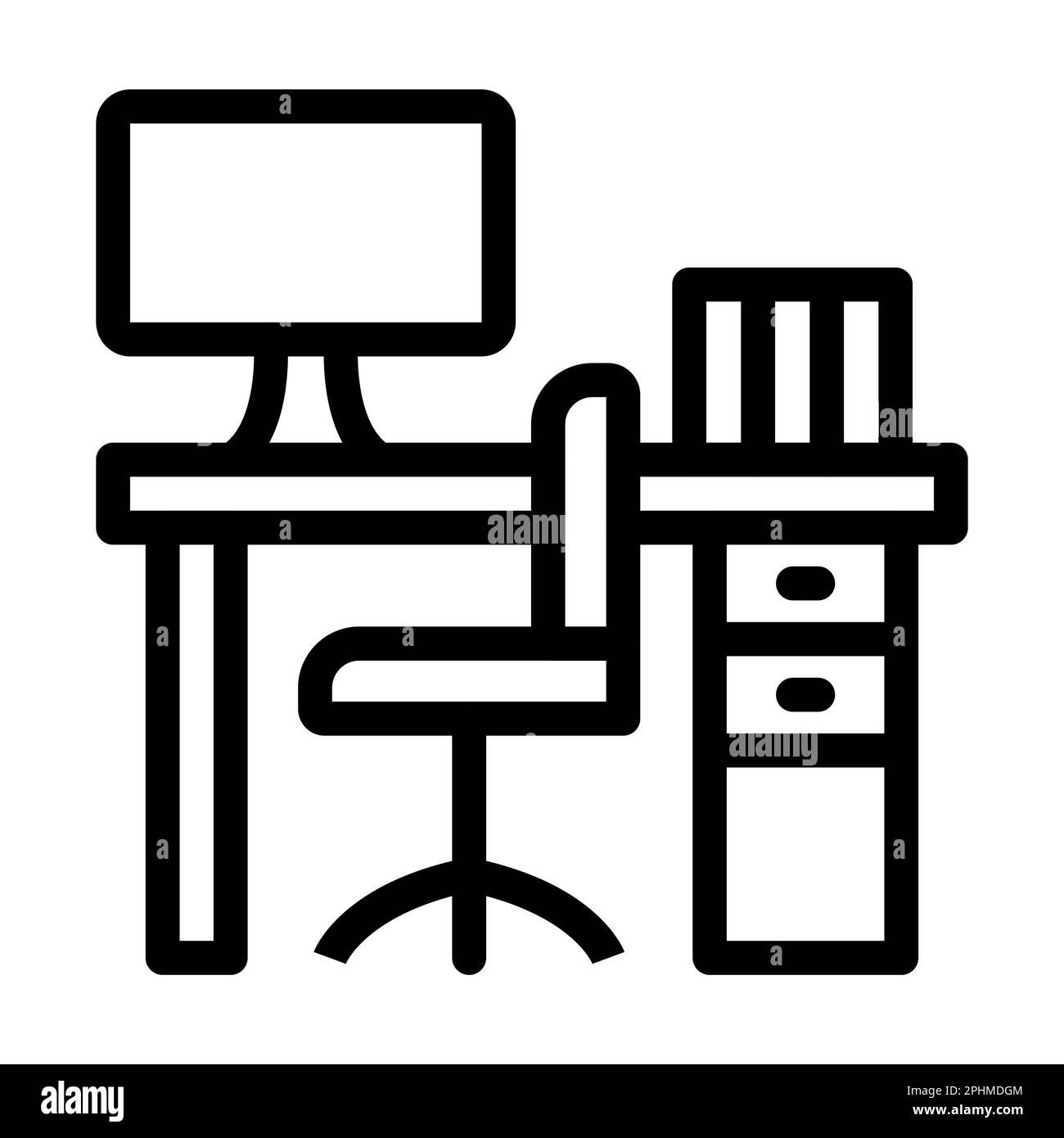 Icona linea spessa vettore ufficio per uso personale e commerciale. Foto Stock