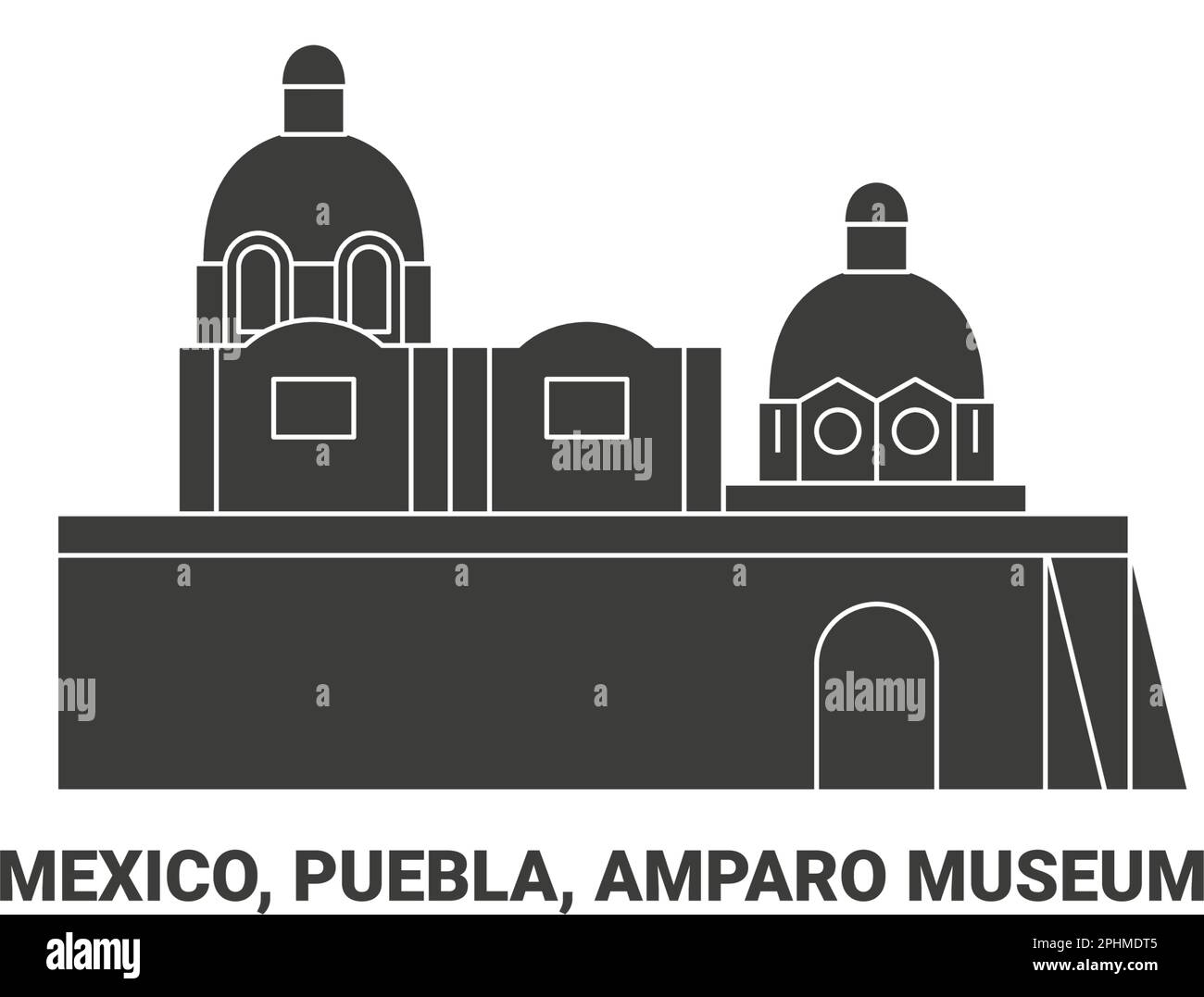 Messico, Puebla, Museo Amparo, viaggio punto di riferimento vettore illustrazione Illustrazione Vettoriale