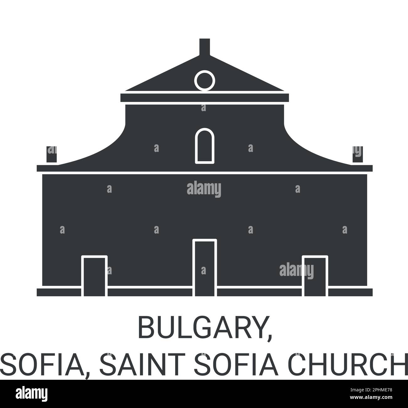Bulgario, Sofia, Chiesa di Santa Sofia viaggio punto di riferimento vettoriale illustrazione Illustrazione Vettoriale