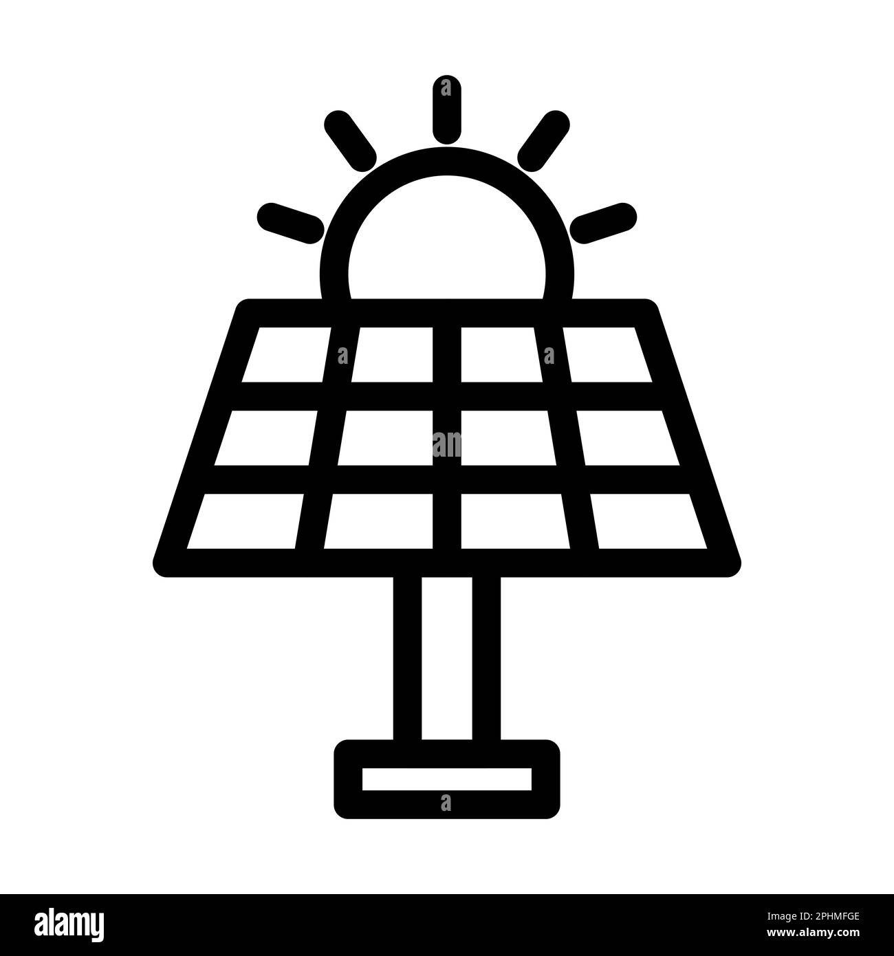 Solar Energy Vector Thick Line icona per uso personale e commerciale. Foto Stock