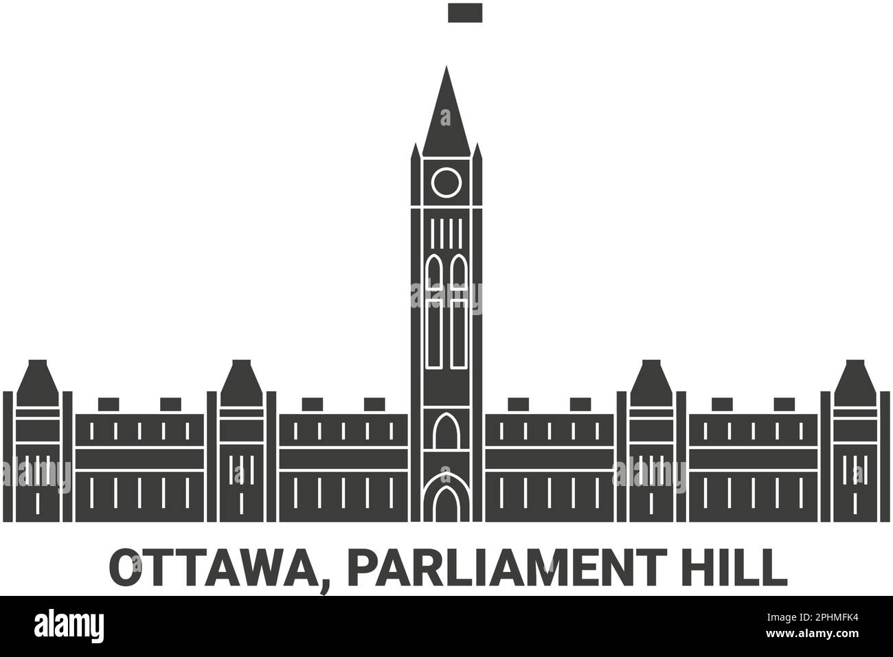 Canada, Ottawa, Parliament Hill, illustrazione vettoriale di riferimento del viaggio Illustrazione Vettoriale