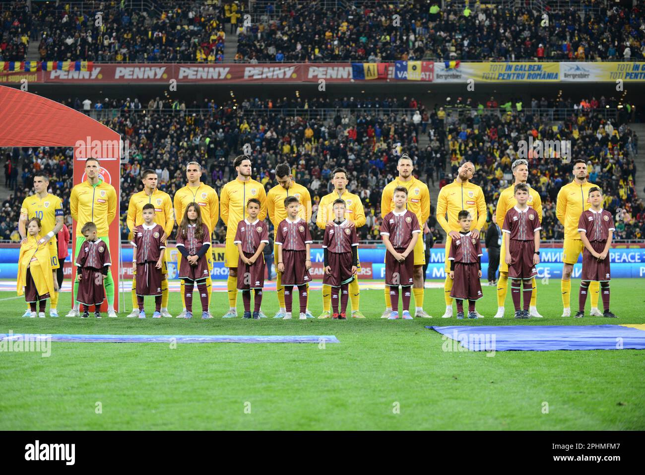 Romania Nazionale prima di Euro 2024 gioco di qualificazione Romania vs Bielorussia giocato il 28.03.2022, Stadio Arena Nationala , Cristi Stavri Foto Stock