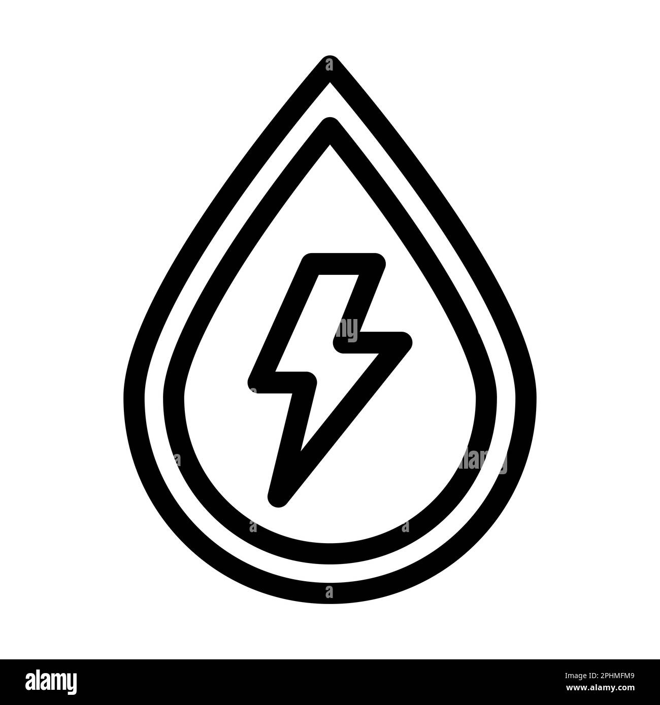 Icona Water Energy Vector Thick Line per uso personale e commerciale. Foto Stock