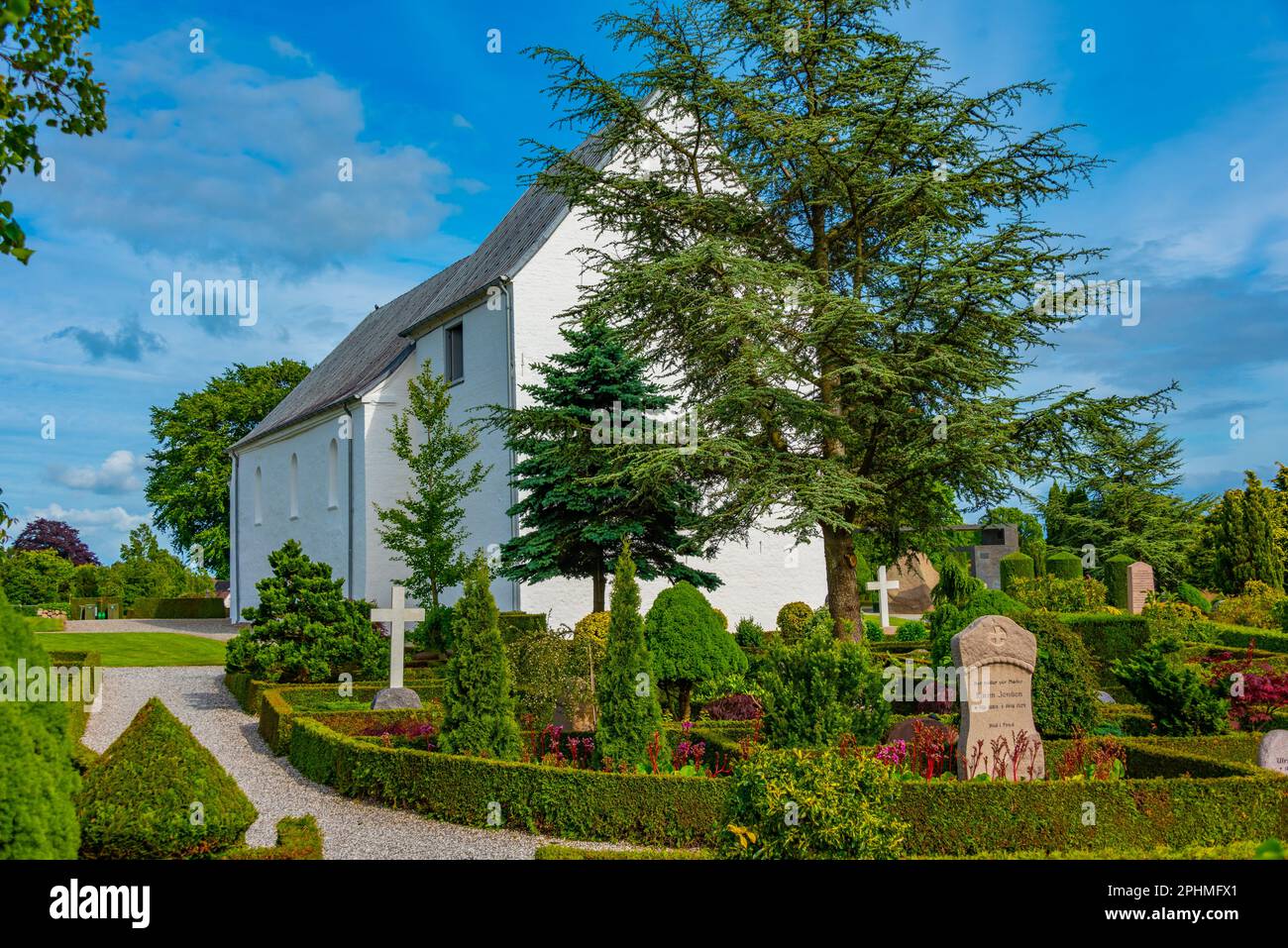 Chiesa di Gielling bianco in Danimarca. Foto Stock