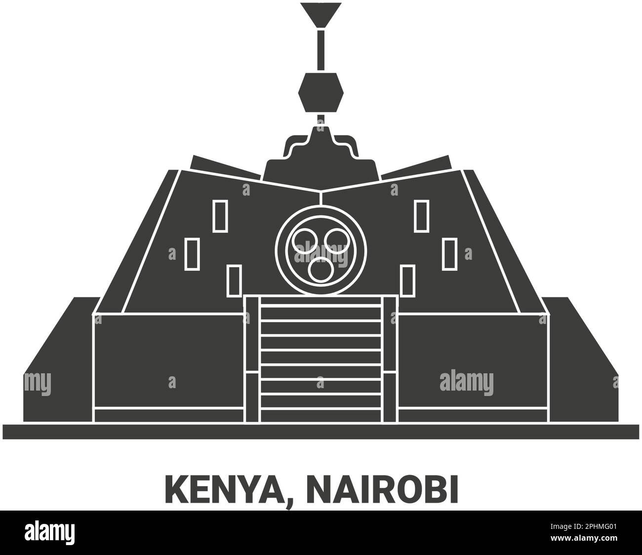 Kenya, Nairobi viaggio punto di riferimento vettore illustrazione Illustrazione Vettoriale
