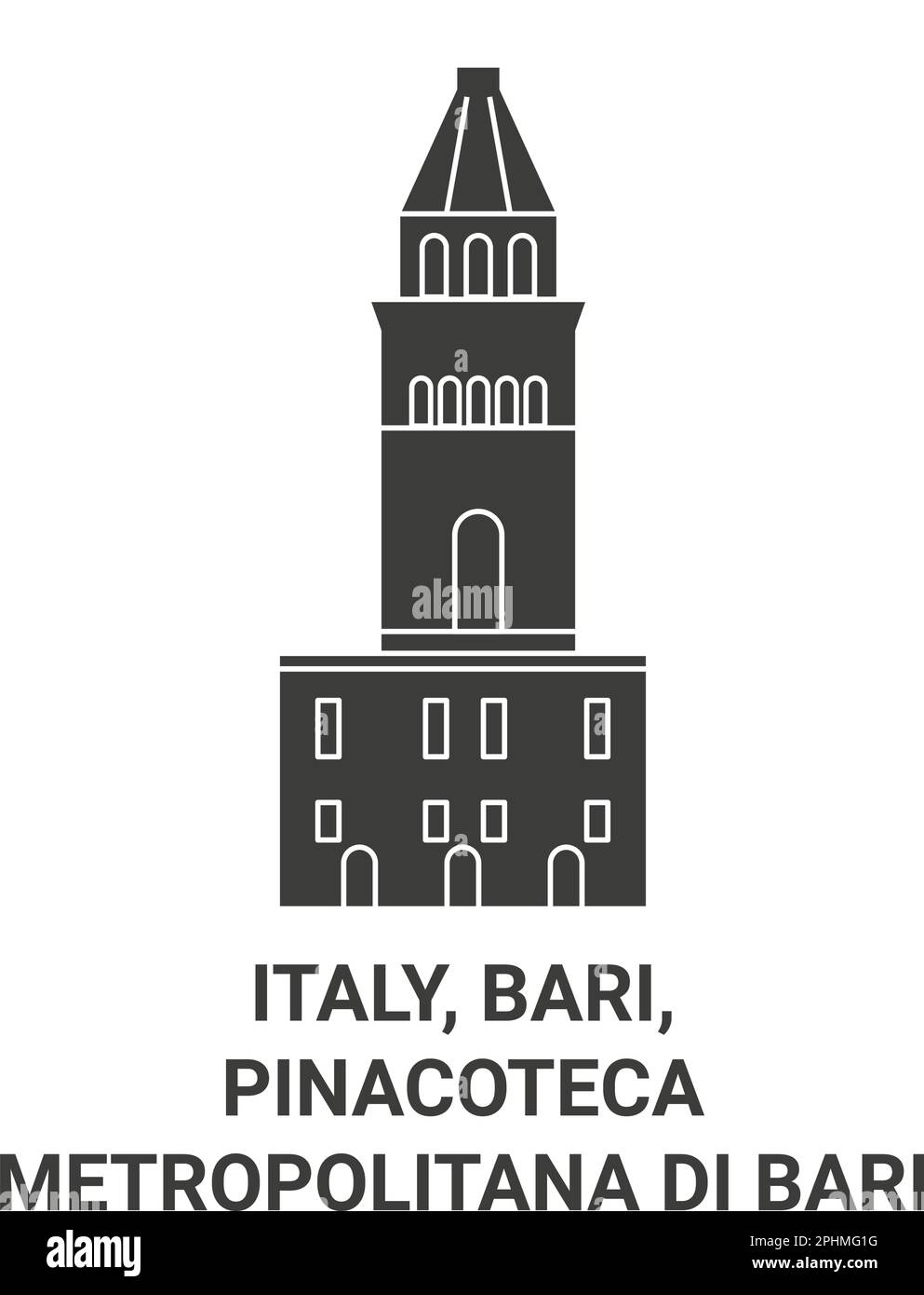 Italia, Bari, Pinacoteca Metropolitana di Bari viaggio punto di riferimento vettoriale illustrazione Illustrazione Vettoriale
