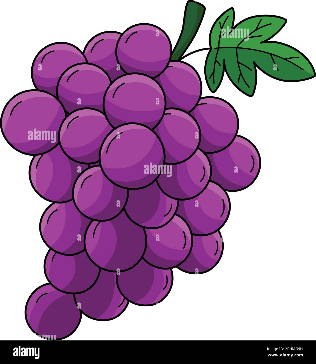 Uva frutta Cartoon Coloured clipart Illustrazione Illustrazione Vettoriale