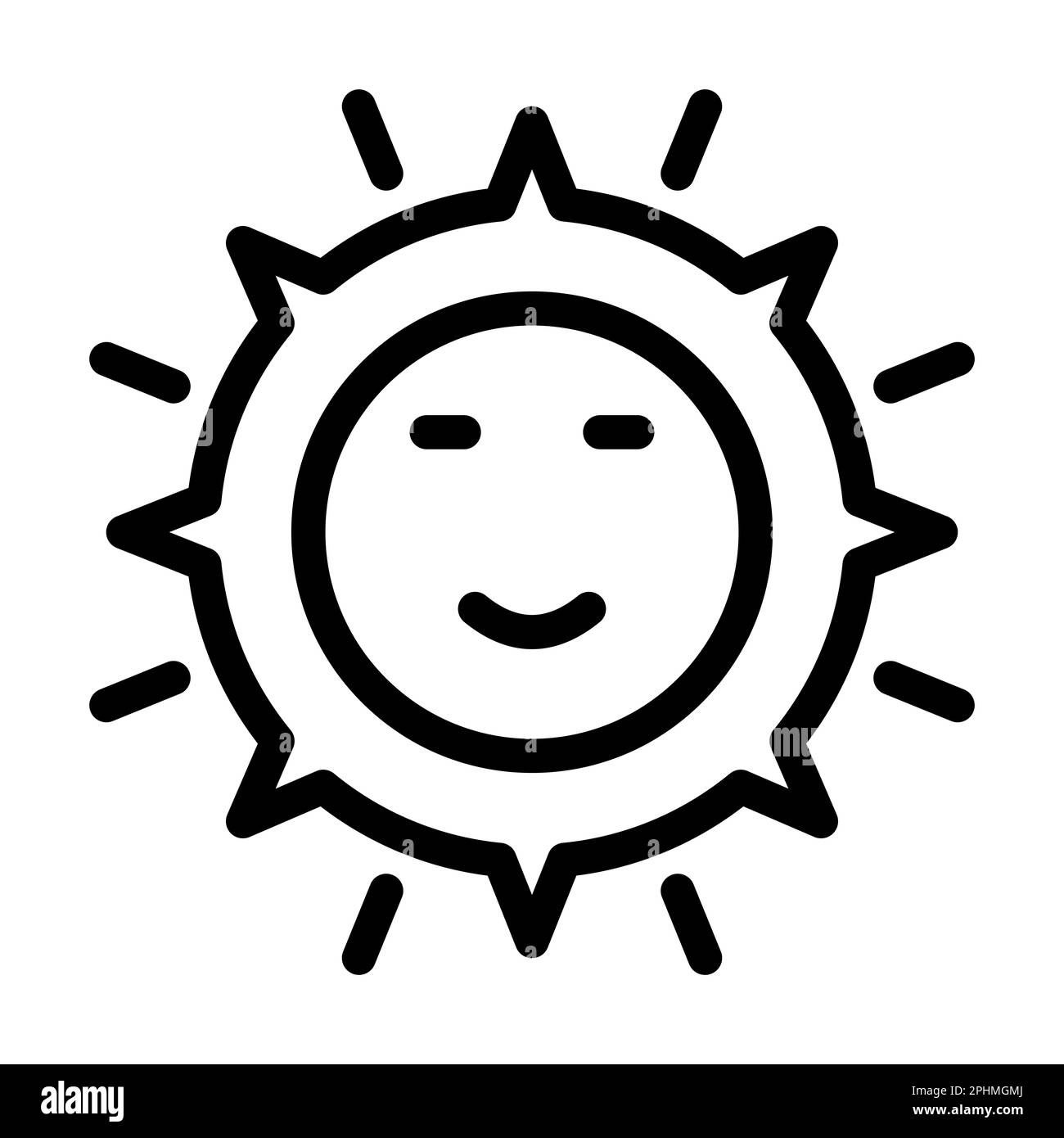 Icona Sun Vector Thick Line per uso personale e commerciale. Foto Stock