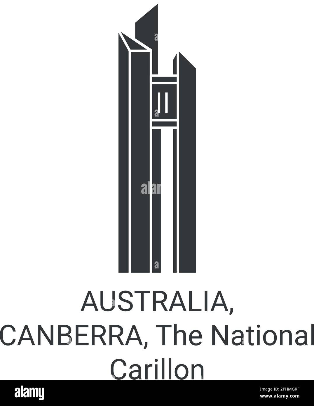 Australia, Canberra, il National Carillon viaggio punto di riferimento vettore illustrazione Illustrazione Vettoriale