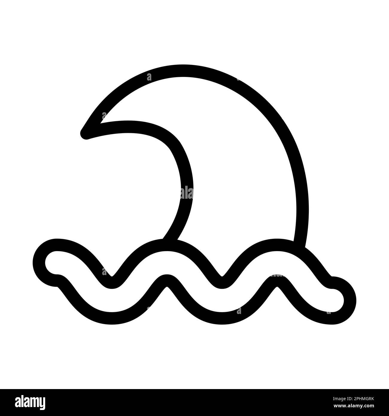 Icona Sea Vector Thick Line per uso personale e commerciale. Foto Stock