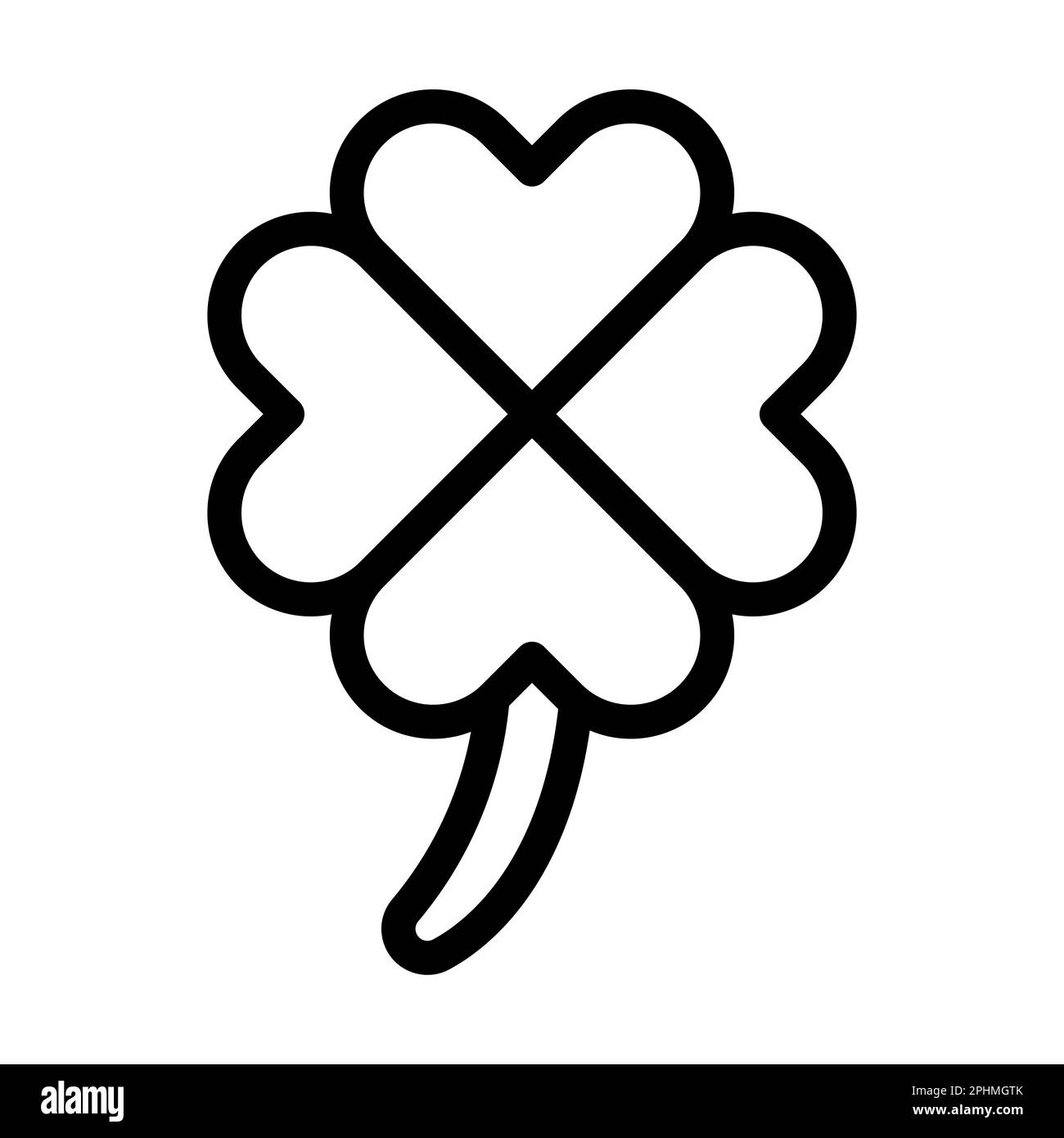 Icona Clover Vector Thick Line per uso personale e commerciale. Foto Stock