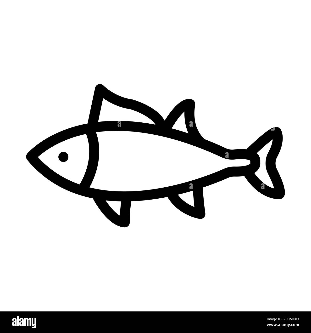 Icona Fish Vector Thick Line per uso personale e commerciale. Foto Stock