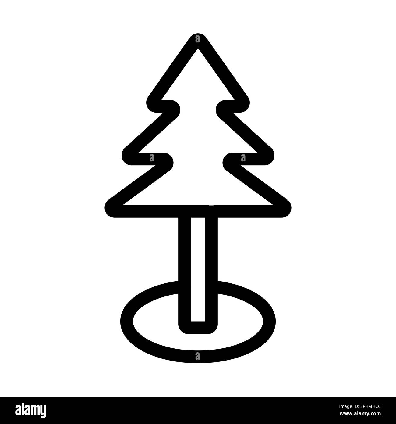 Icona linea spessa vettore Pine Tree per uso personale e commerciale. Foto Stock