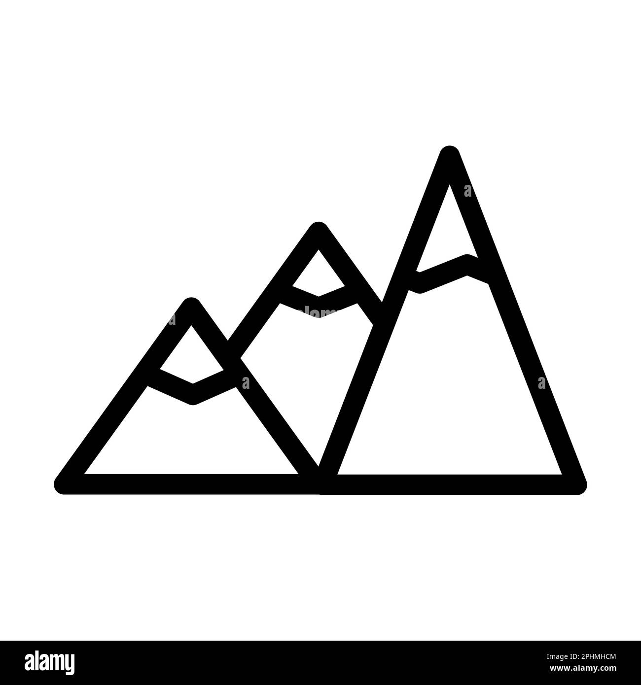 Icona Mountain Vector Thick Line per uso personale e commerciale. Foto Stock