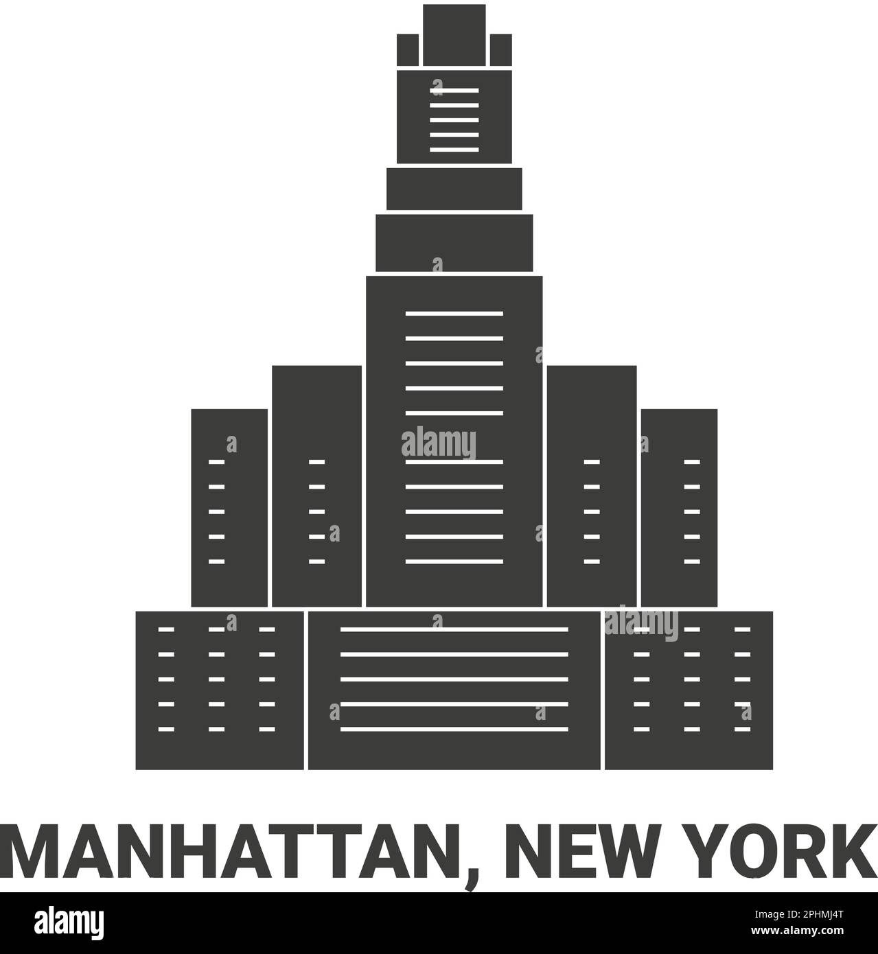 Stati Uniti, Manhattan, New York viaggio punto di riferimento vettore illustrazione Illustrazione Vettoriale