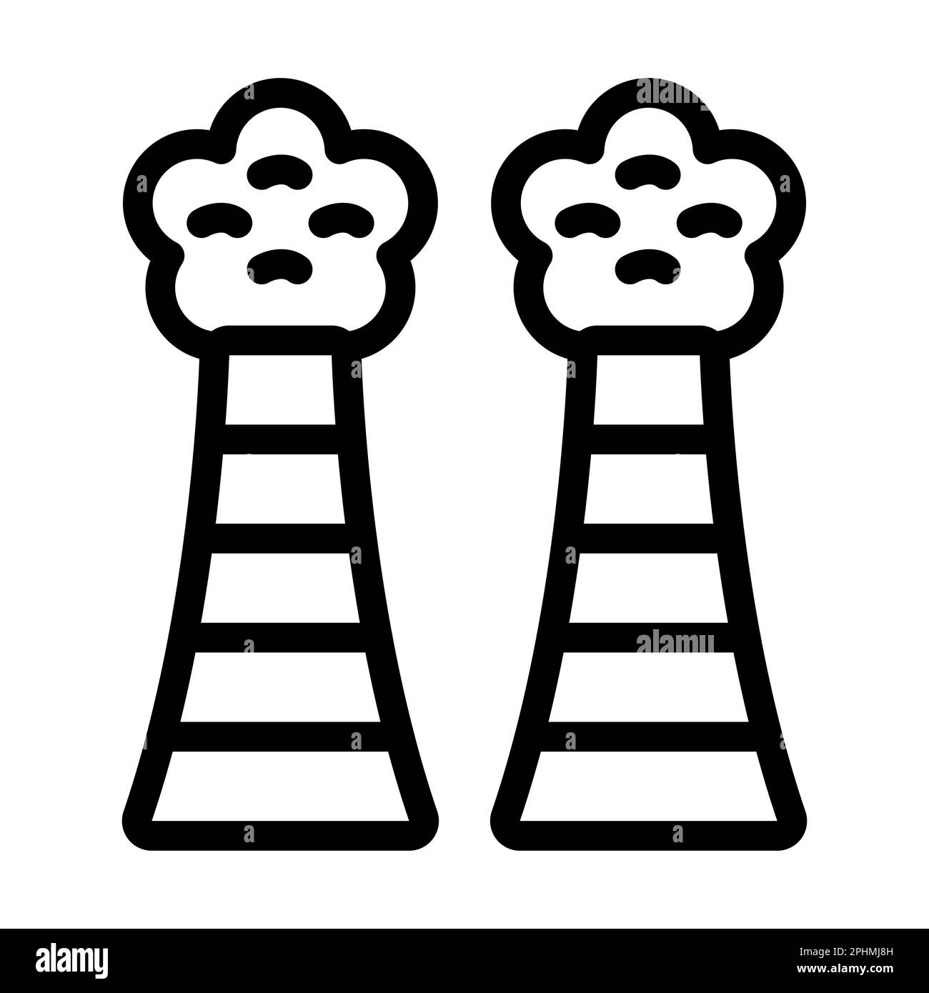 Icona linea spessa vettore inquinamento atmosferico per uso personale e commerciale. Foto Stock