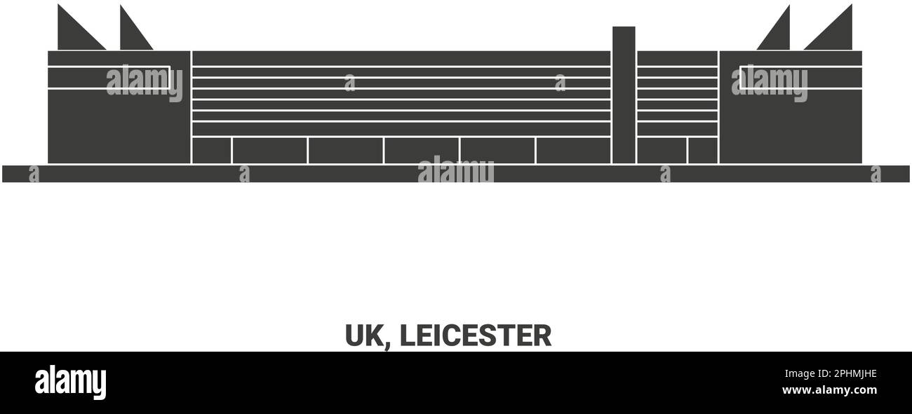 Regno Unito, Leicester, disegno vettoriale del riferimento anatomico di viaggio Illustrazione Vettoriale