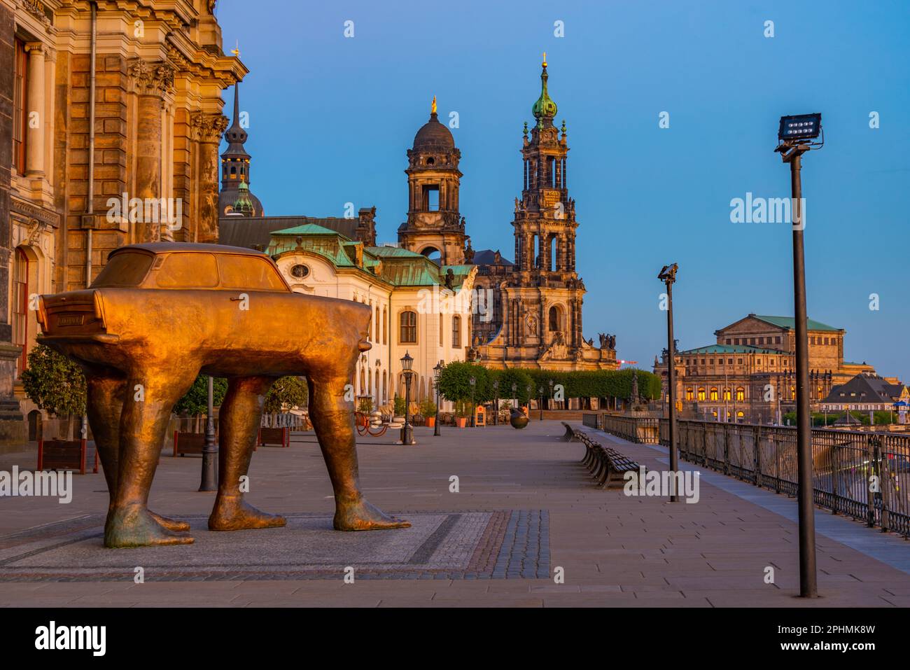 Scultura quo Vadis a Dresda, Germania. Foto Stock