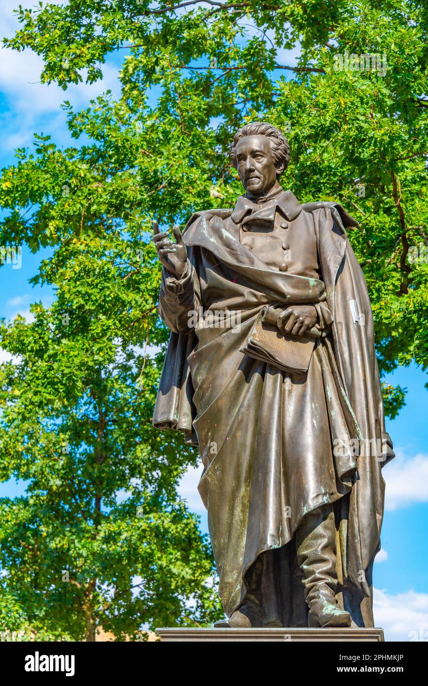 Statua di Albrecht Thauer nella città tedesca di Lipsia. Foto Stock