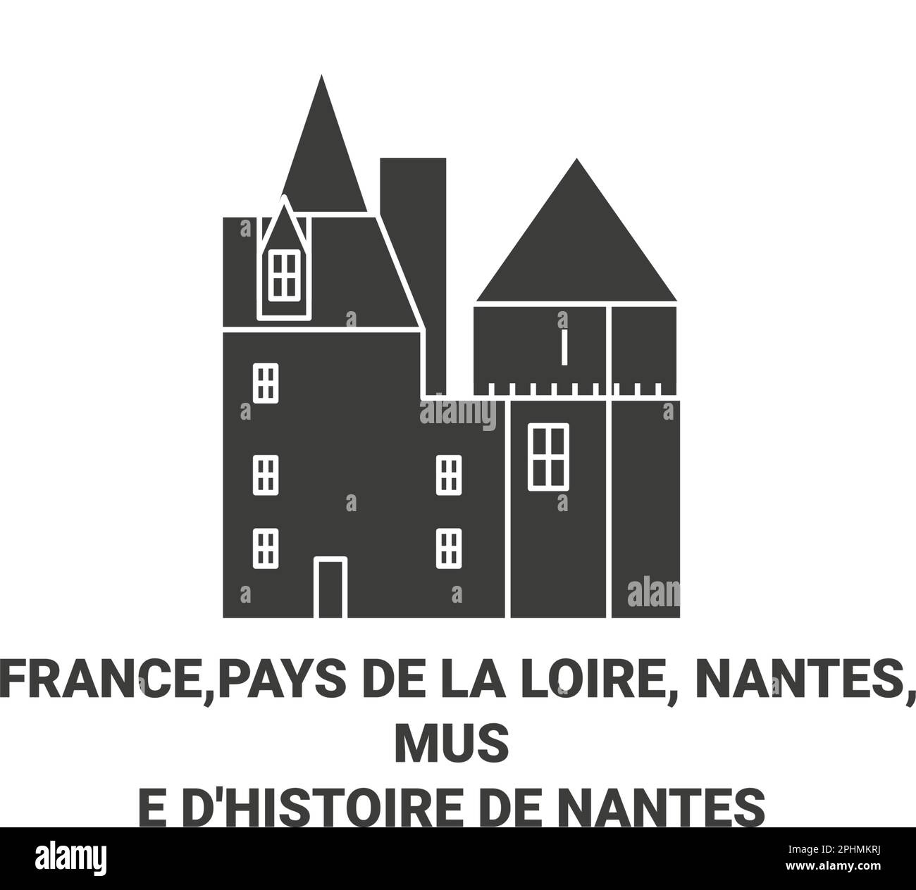 Francia, Pays De la Loire, Nantes, Muse D'histoire De Nantes viaggio punto di riferimento vettore illustrazione Illustrazione Vettoriale