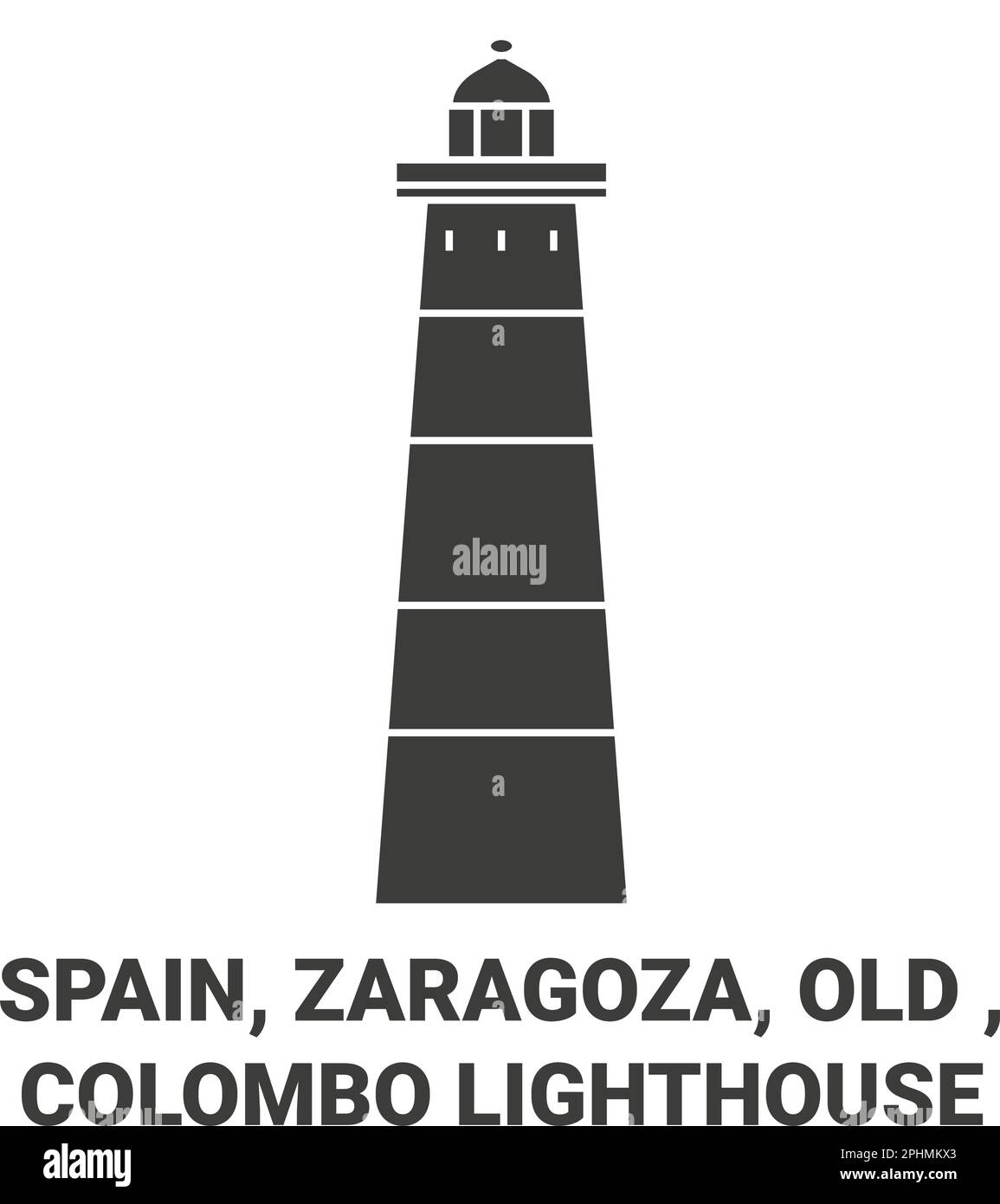 Spagna, Saragozza, Vecchio , Colombo Faro viaggio punto di riferimento vettoriale illustrazione Illustrazione Vettoriale