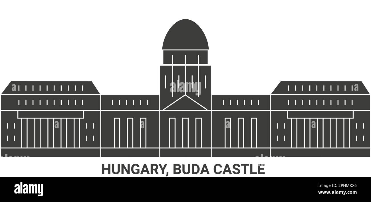 Ungheria, Castello di Buda, viaggio punto di riferimento vettore illustrazione Illustrazione Vettoriale