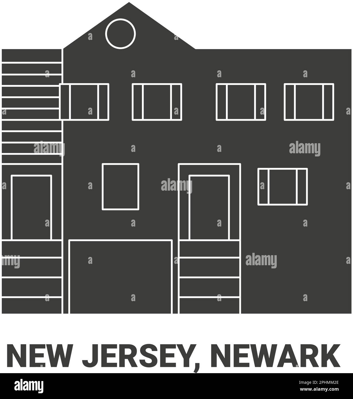 Illustrazione vettoriale dei punti di riferimento di viaggio di Stati Uniti, New Jersey, Newark Illustrazione Vettoriale