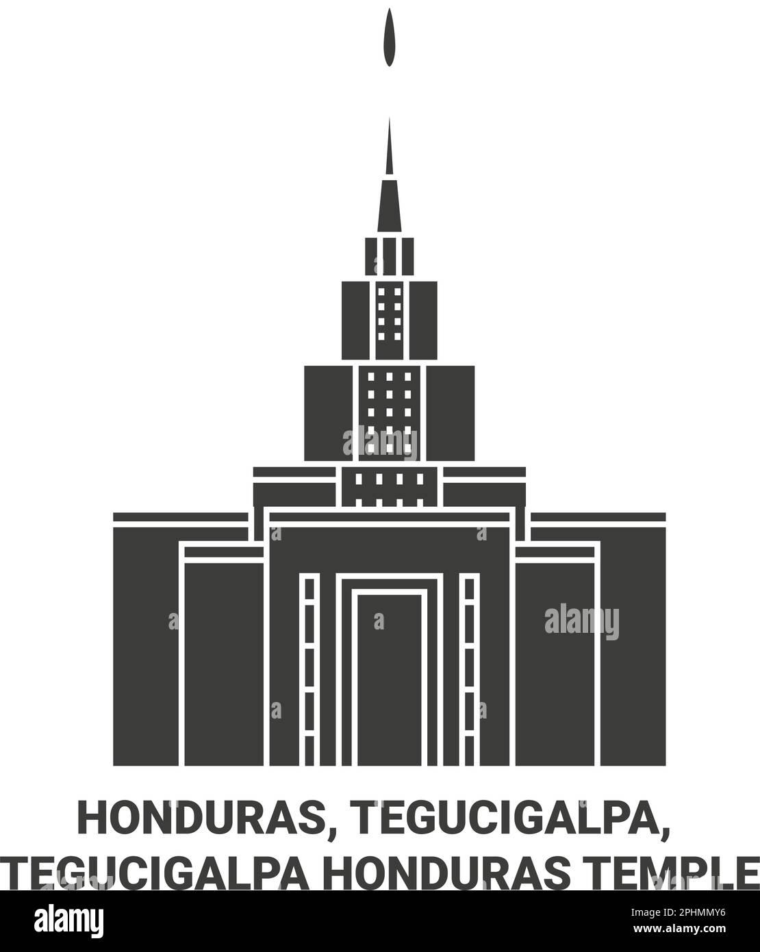 Honduras, Tegucigalpa, Tegucigalpa Honduras Tempio viaggio punto di riferimento vettore illustrazione Illustrazione Vettoriale