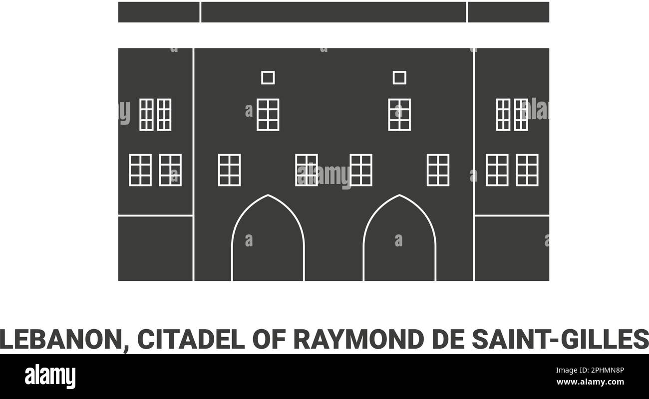 Libano, Cittadella di Raymond De Saintgilles, viaggio punto di riferimento vettore illustrazione Illustrazione Vettoriale