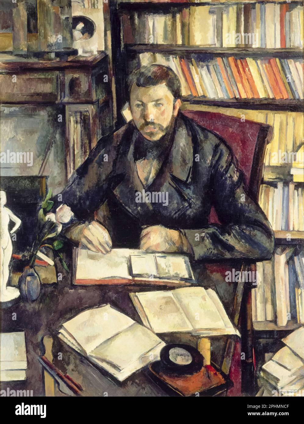 Gustave Geffroy (1855-1926), giornalista francese, critico d'arte, storico e romanziere, Ritratto dipinto ad olio su tela di Paul Cezanne, 1895-1896 Foto Stock