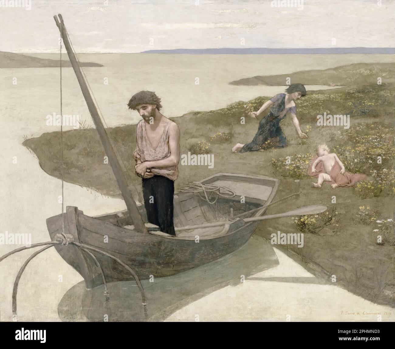 Pierre Puvis de Chavannes, il povero pescatore, pittura in olio su tela, 1881 Foto Stock