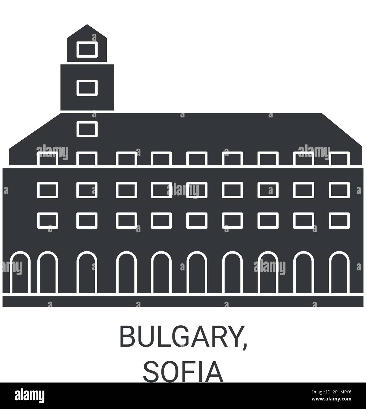 Bulgary, Sofia viaggio punto di riferimento vettoriale illustrazione Illustrazione Vettoriale
