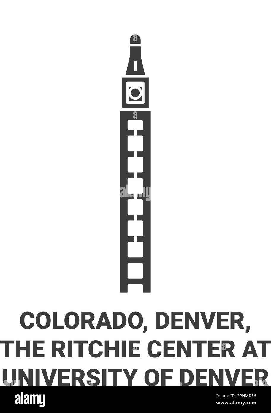 Stati Uniti, Colorado, Denver, The Ritchie Center at University of Denver viaggio punto di riferimento vettore illustrazione Illustrazione Vettoriale