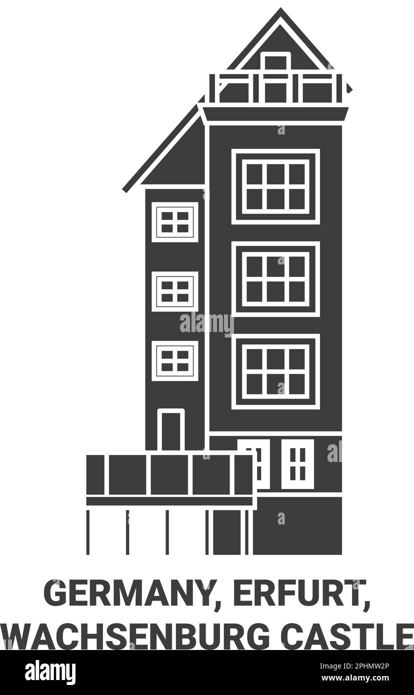Germania, Erfurt, Castello di Wachsenburg viaggio punto di riferimento vettoriale illustrazione Illustrazione Vettoriale