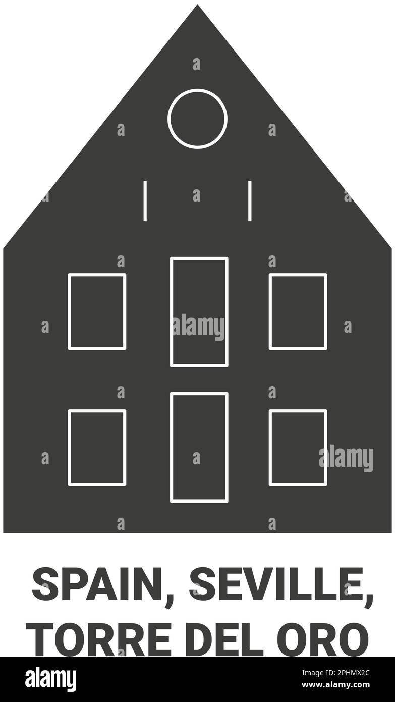 Spagna, Siviglia, Torre del Oro viaggio punto di riferimento vettore illustrazione Illustrazione Vettoriale