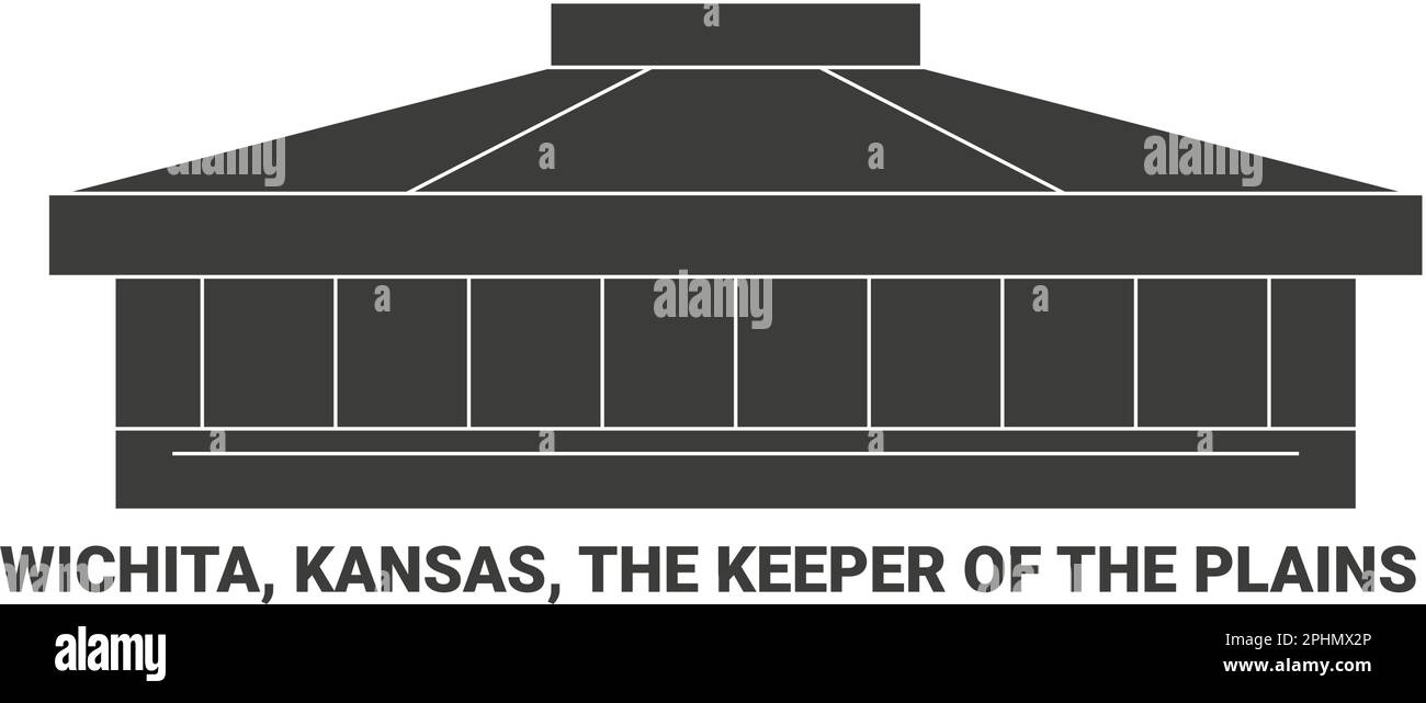 Stati Uniti, Wichita, Kansas, il custode delle pianure, viaggio punto di riferimento vettore illustrazione Illustrazione Vettoriale