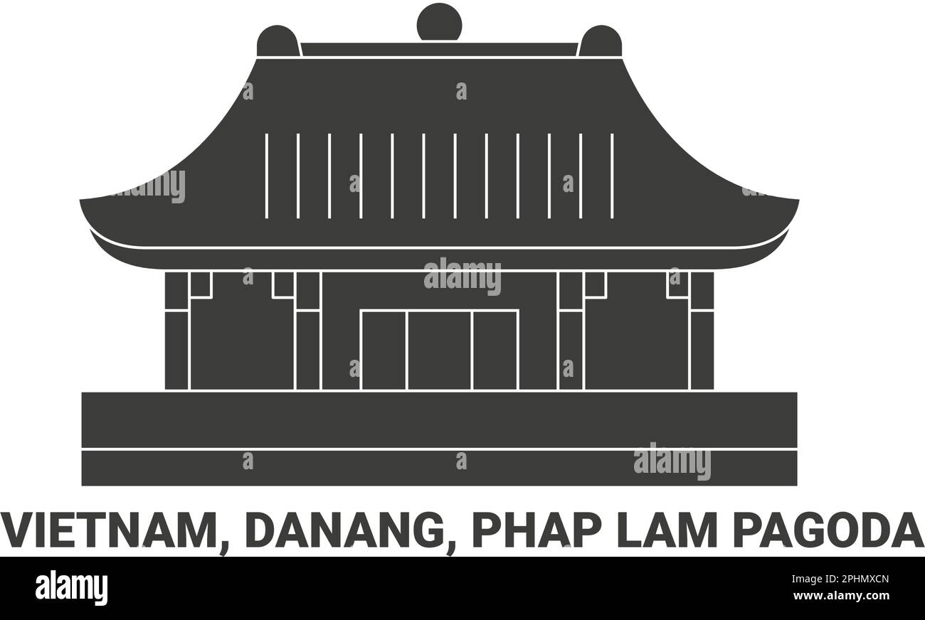 Vietnam, Danang, Phap Lam Pagoda, viaggio punto di riferimento vettore illustrazione Illustrazione Vettoriale