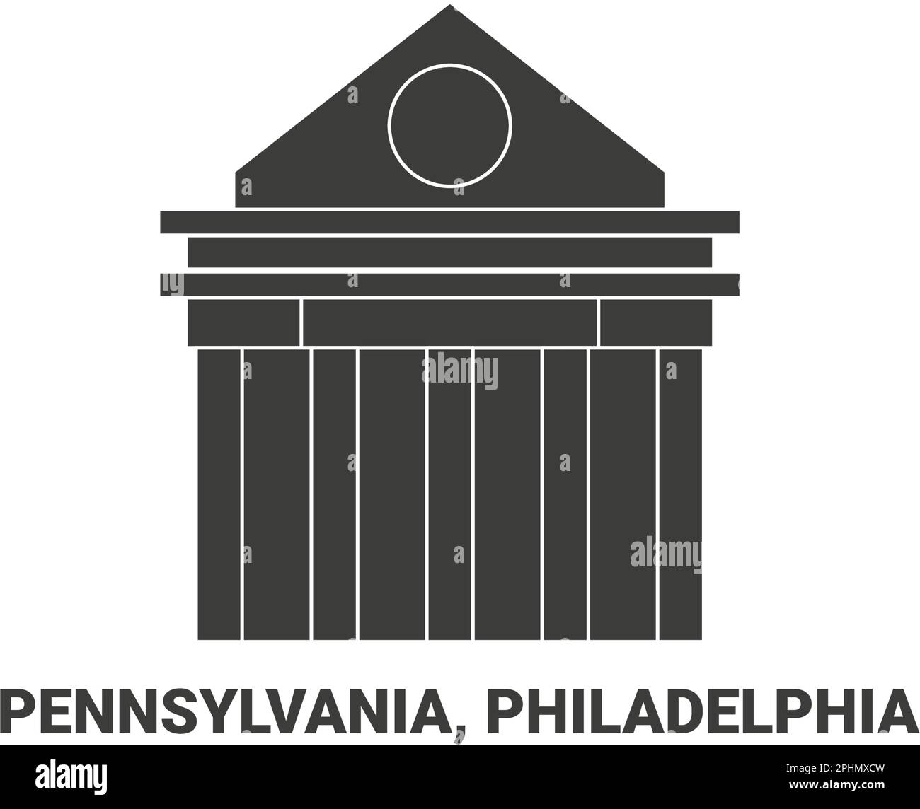 Stati Uniti, Pennsylvania, Philadelphia viaggio punto di riferimento vettore illustrazione Illustrazione Vettoriale