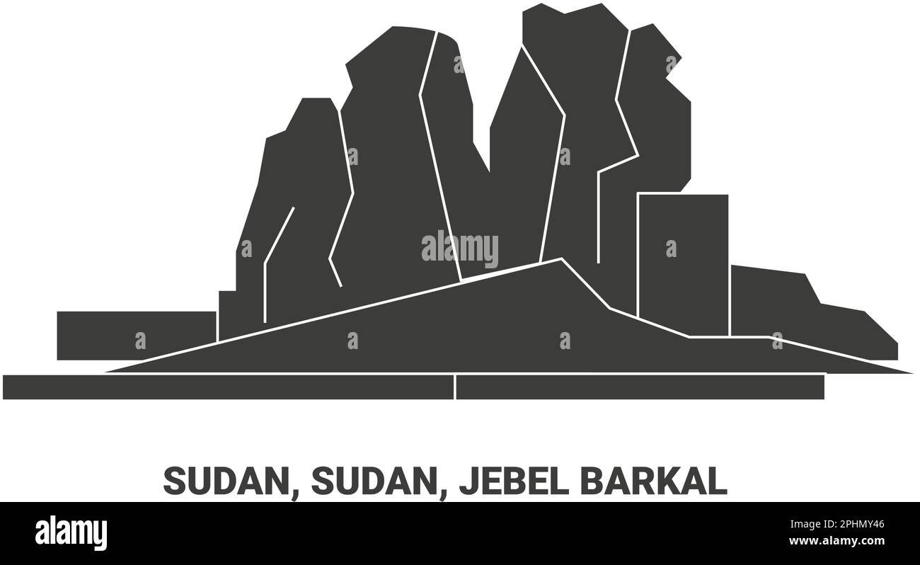 Sudan, Sudan, Jebel Barkal, illustrazione vettoriale di riferimento del viaggio Illustrazione Vettoriale