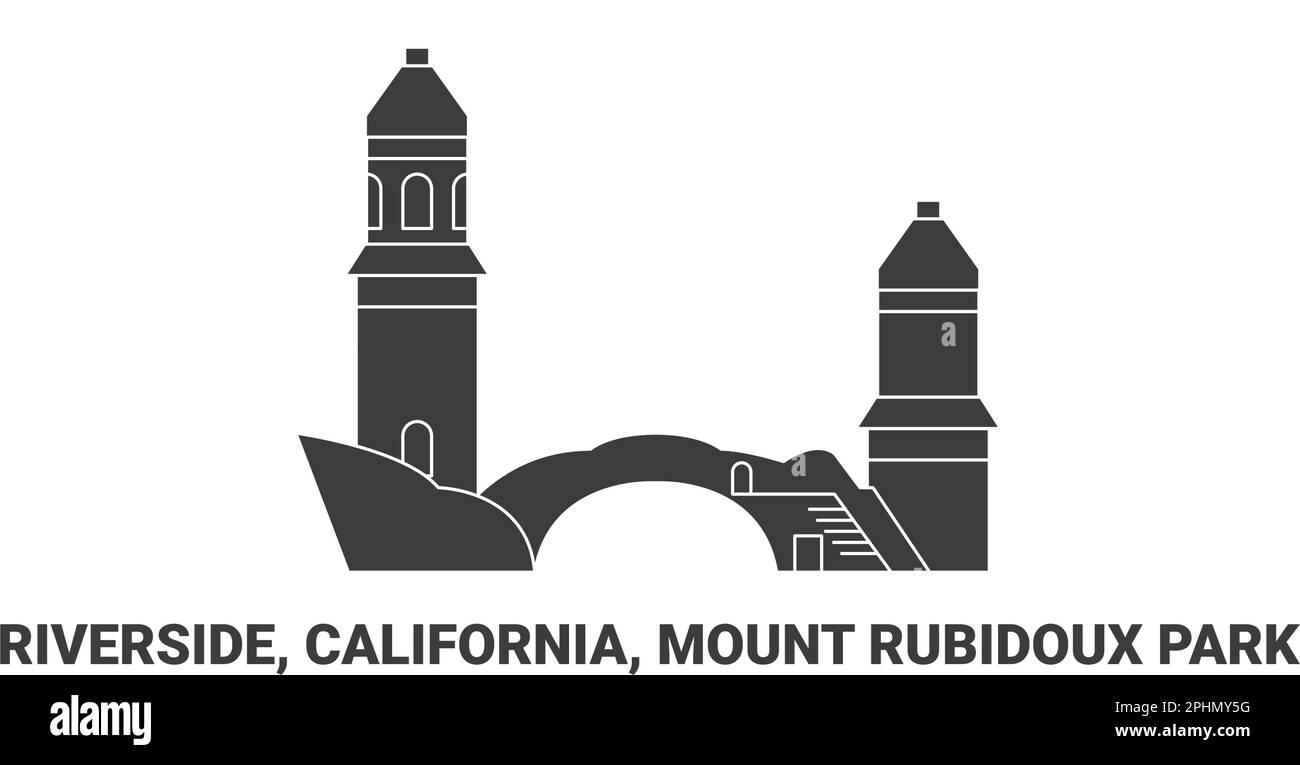 Stati Uniti, Riverside, California, Mount Rubidoux Park, viaggio punto di riferimento vettore illustrazione Illustrazione Vettoriale