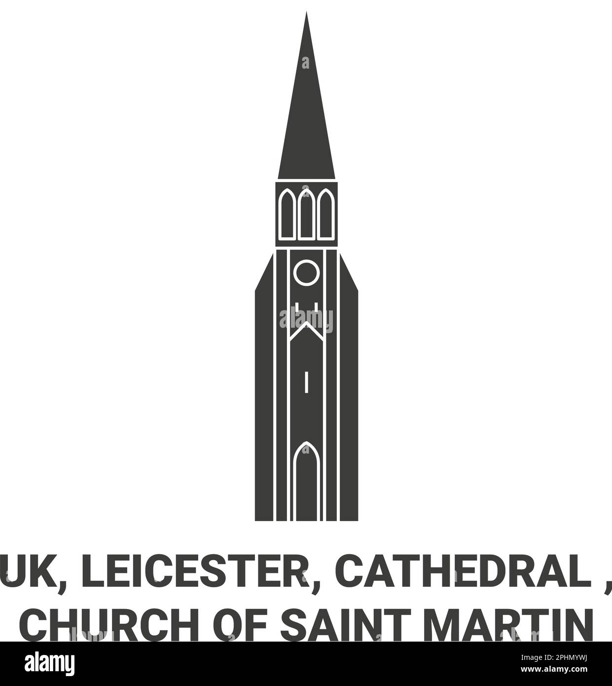 Regno Unito, Leicester, Cattedrale , Chiesa di Saint Martin viaggio punto di riferimento vettore illustrazione Illustrazione Vettoriale