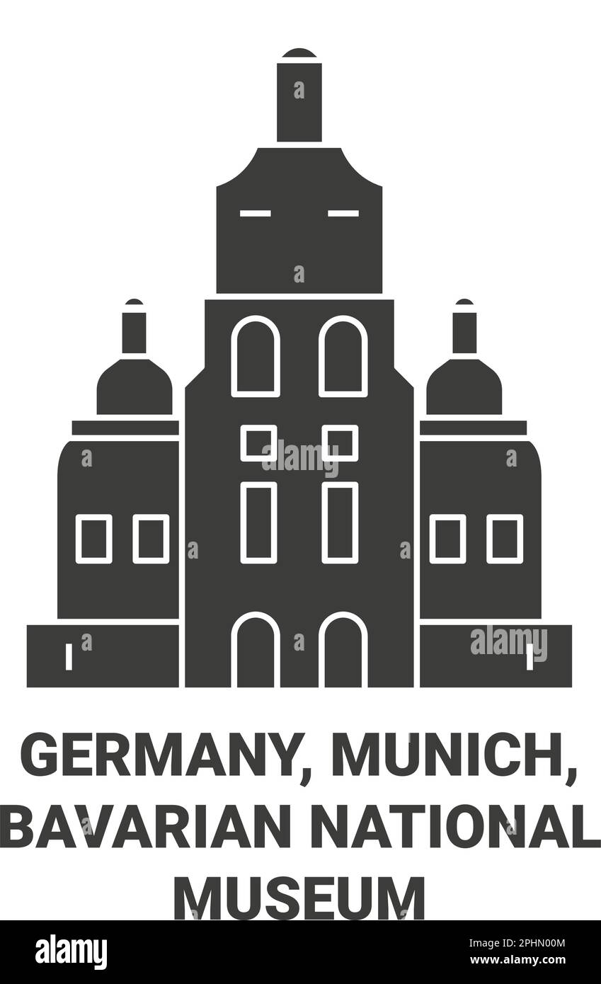 Germania, Monaco, Museo Nazionale Bavarese viaggio punto di riferimento vettoriale illustrazione Illustrazione Vettoriale
