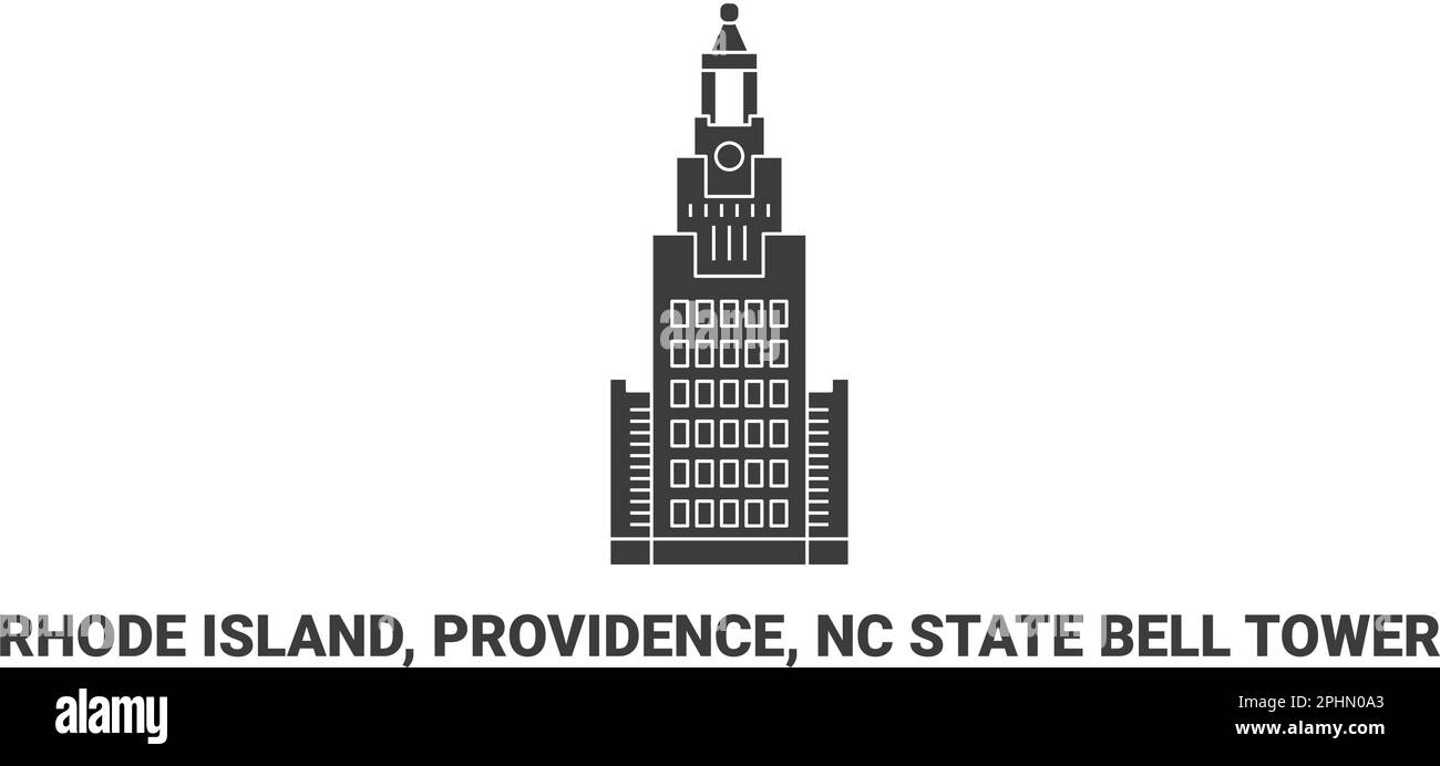 Stati Uniti, Rhode Island, Providence, North Carolina state Bell Tower, viaggio punto di riferimento vettore illustrazione Illustrazione Vettoriale