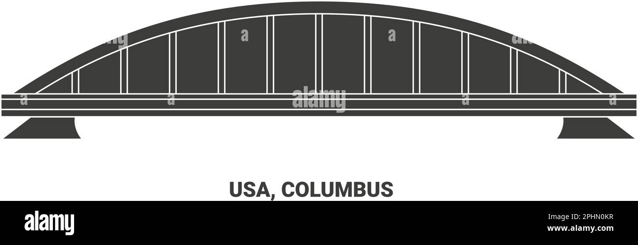 USA, Columbus, nativo americano, illustrazione vettoriale di riferimento di viaggio Illustrazione Vettoriale