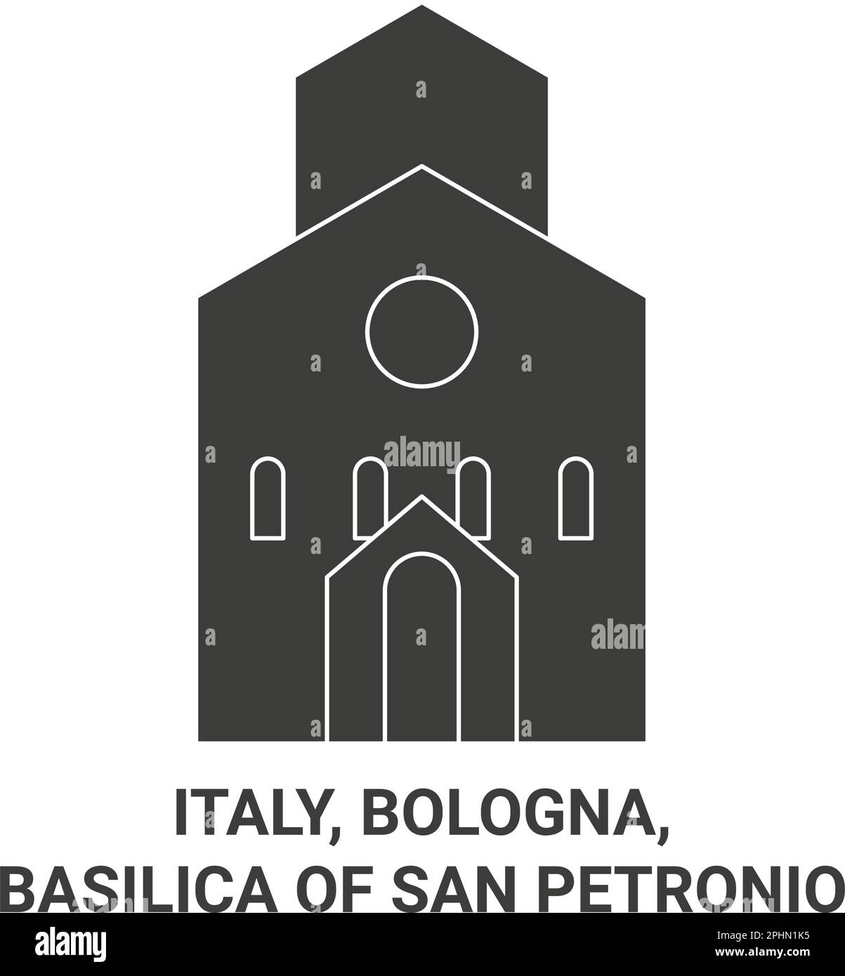 Italia, Bologna, Basilica di San Petronio viaggio punto di riferimento vettoriale illustrazione Illustrazione Vettoriale