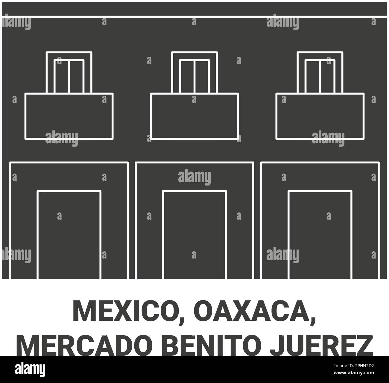 Messico, Oaxaca, Mercado Benito Juerez viaggio punto di riferimento vettore illustrazione Illustrazione Vettoriale