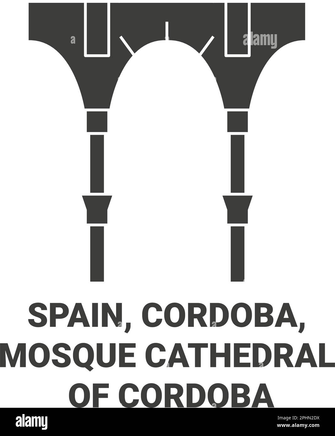 Spagna, Cordoba, Moschea Cattedrale di Cordoba viaggio punto di riferimento vettoriale illustrazione Illustrazione Vettoriale