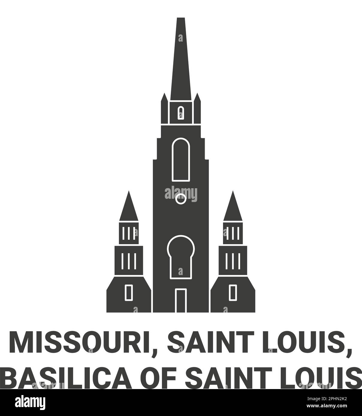 Stati Uniti, Missouri, Saint Louis, Basilica di Saint Louis viaggio punto di riferimento vettoriale illustrazione Illustrazione Vettoriale