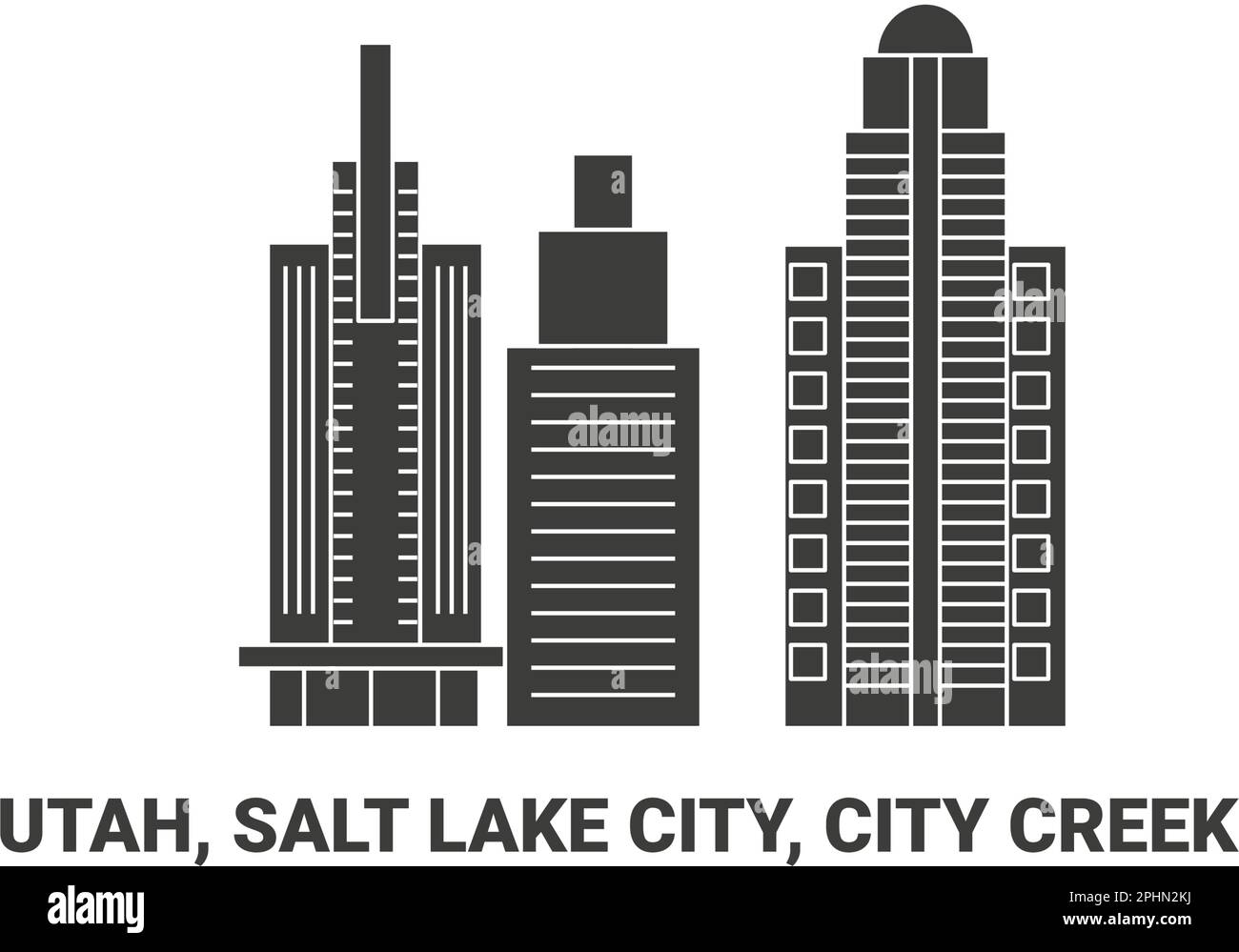 Stati Uniti, Utah, Salt Lake City, City Creek, viaggio punto di riferimento vettoriale illustrazione Illustrazione Vettoriale